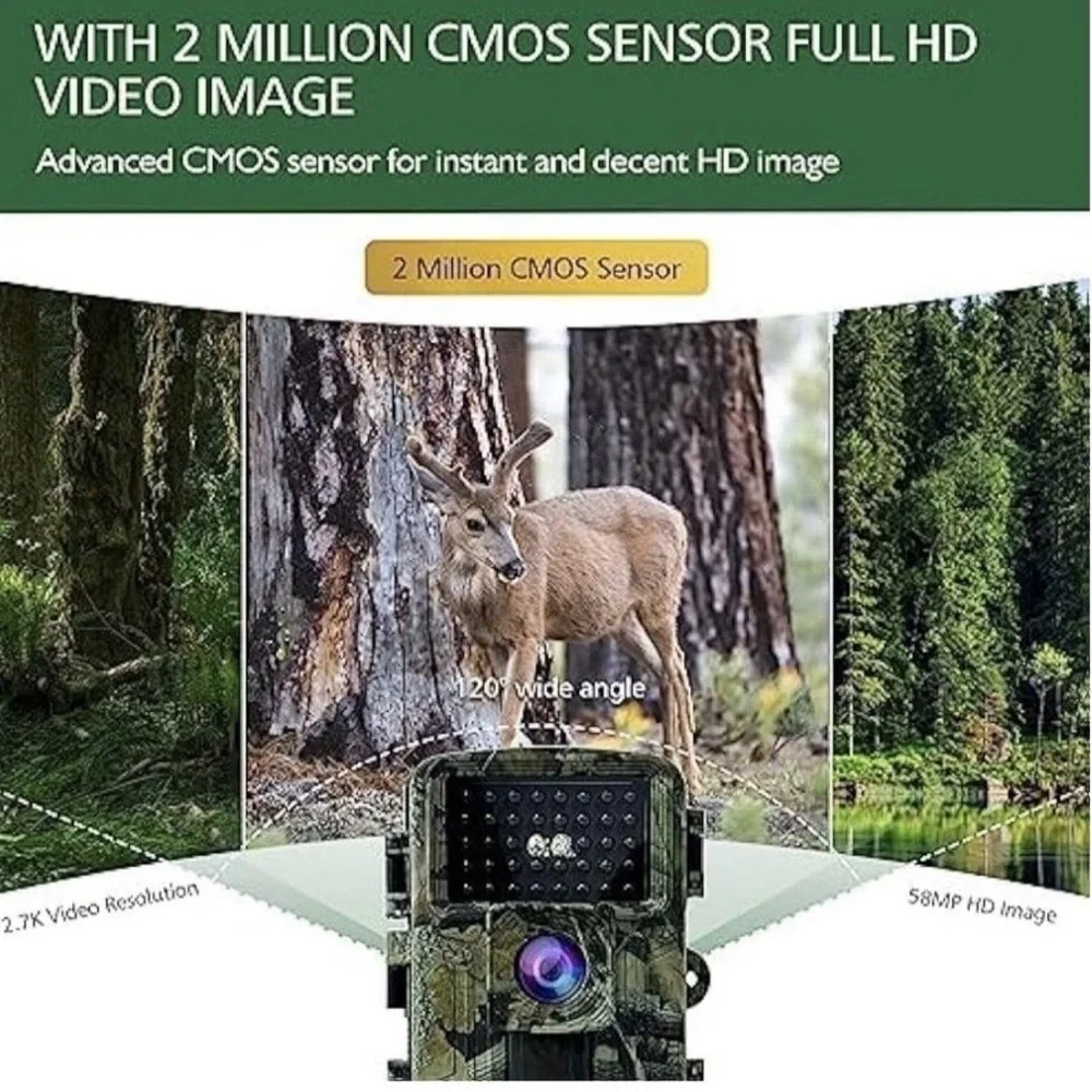 Haza Trail Camera 58MP 2” Huge Screen HD Game Hunting Camera with Night Vision